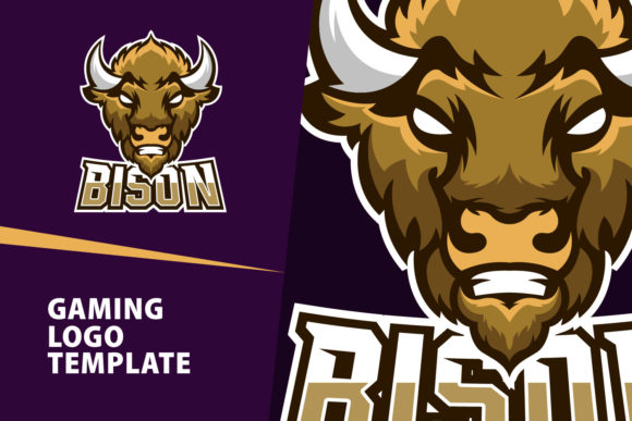 Bison Mascot Gaming Logo Design
