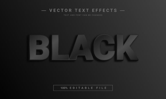 Black Editable Text Effect: 3D Typography for Modern Designs