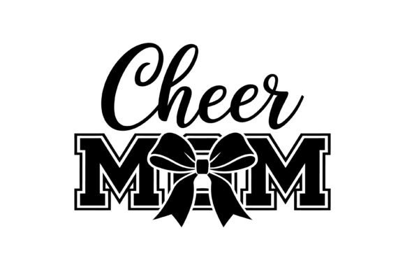 Cheer Mom Script Bow Design for Spirit