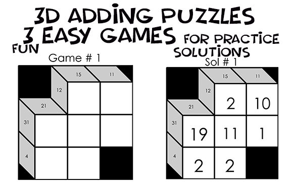 Easy 3D Adding Puzzles: KDP Practice File for Puzzle Books
