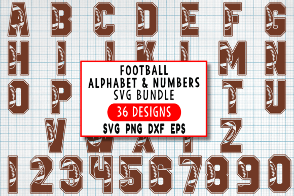 Football Alphabet and Numbers SVG Bundle