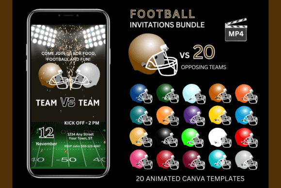 Game Day Invites: The Brown Team Bundle