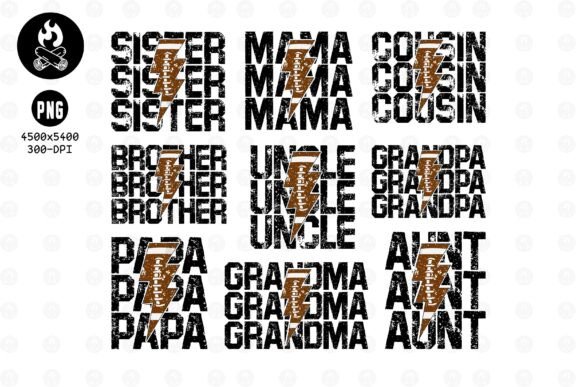 Game Day Spirit: Family Bolt PNG Bundle