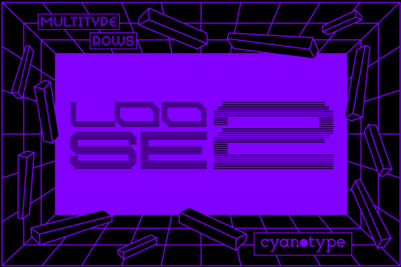 MultiType Rows Loose 2: A Pixelated Display Font for Modern Designs