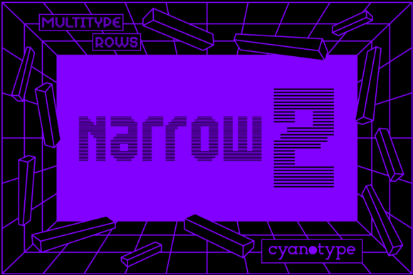 MultiType Rows Narrow 2: A Distorted Pixel Font for Modern Design
