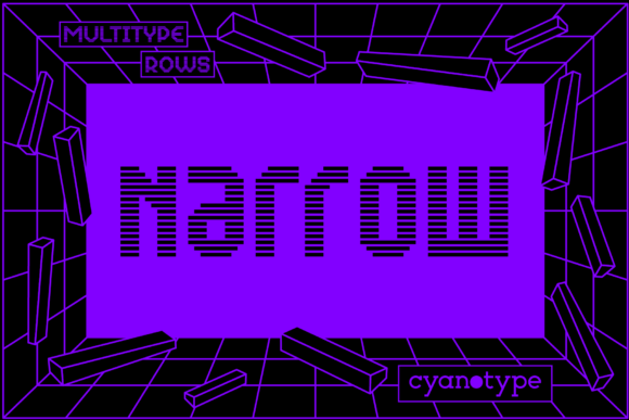 MultiType Rows Narrow: A Pixelated Display Font for Modern Design