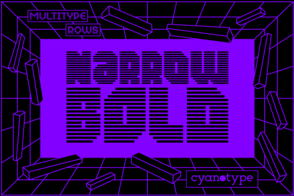 MultiType Rows Narrow Bold: A Unique Pixelated Display Typeface
