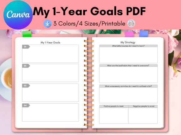 New Year Goals Printable: Streamline Your Year with Canva
