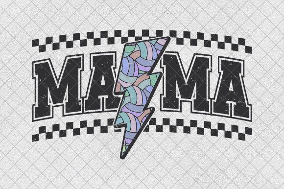 Retro Mom Lightning Bolt Volleyball Mama Design
