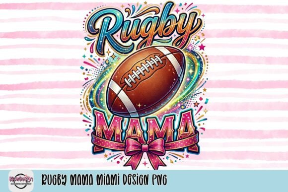 Rugby Mama Miami Design PNG: Vibrant Team Spirit