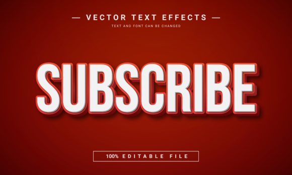 Subscribe Text Effect: 100% Editable Design Asset