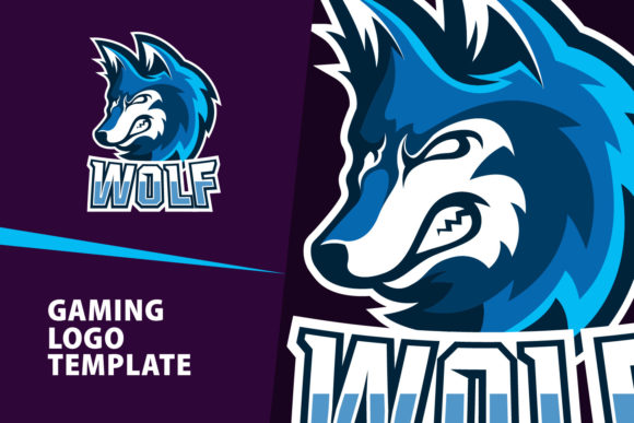 Wolf Mascot Gaming Logo Design: Editable Vector Template